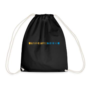 Game Paused line - Drawstring Bag - black - Front