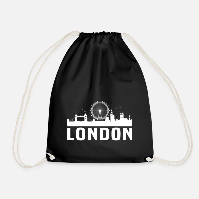 London City In England - Drawstring Bag - black