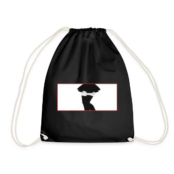 Anime Japan Girl Print - Drawstring Bag - black - Front