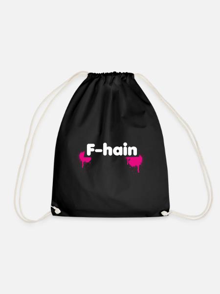 F-Hain Berlin - Drawstring Bag - black