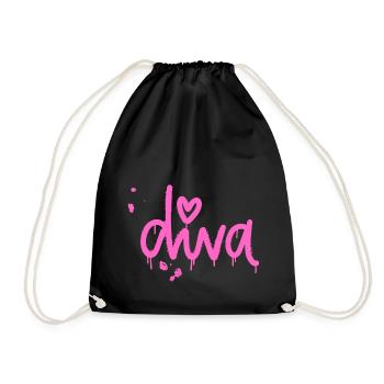 Diva - Turnbeutel - Schwarz - Vorne