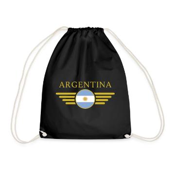 I Love Argentina, Elegance Style Design T-Shirt - Drawstring Bag - black - Front