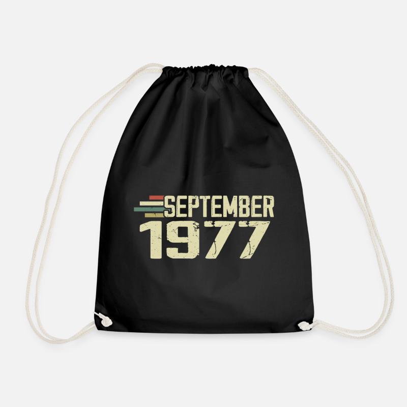 September 1977 Vintage Geschenkidee September 1977 - Turnbeutel - Schwarz