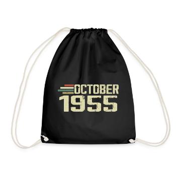 October 1955 - Geburtstag im Oktober 1955 - Turnbeutel - Schwarz - Vorne