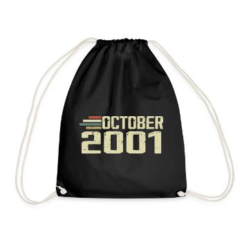 October 2001 - Geburtstag im Oktober 2001 - Turnbeutel - Schwarz - Vorne