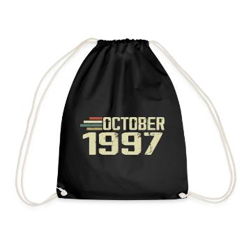 October 1997 - Geburtstag im Oktober 1997 - Turnbeutel - Schwarz - Vorne