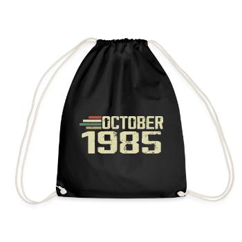 October 1985 - Geburtstag im Oktober 1985 - Turnbeutel - Schwarz - Vorne