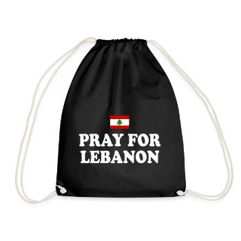 Pray for lebanon - Drawstring Bag - black - Front