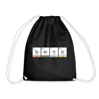 Teacher chemistry chemistry teacher school sayings gift - Drawstring Bag - black - Front