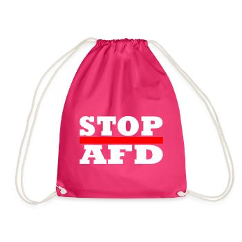 Stop Afd - Drawstring Bag - fuchsia - Front