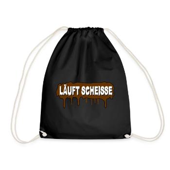 Läuft Scheiße - Turnbeutel - Schwarz - Vorne