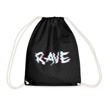 Rave Glitch Trippy Techno - Turnbeutel - Schwarz - Vorne