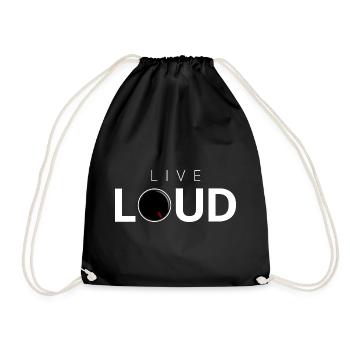 live loud typographie simpel minimalistisch - Turnbeutel - Schwarz - Vorne