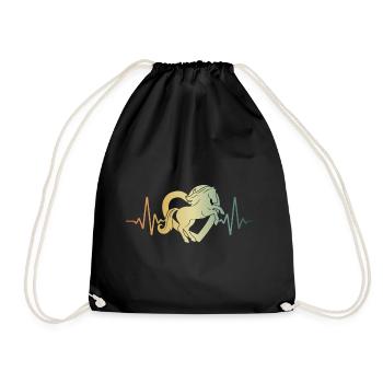 Horse Riding Heartbeat Rider Rider Girl - Drawstring Bag - black - Front