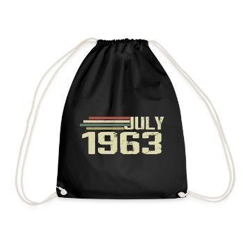Birthday July 1963 Year 1963 July Year 1963 - Drawstring Bag - black - Front