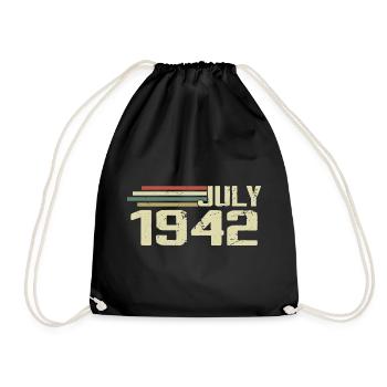 Anniversaire juillet 1942 Année 1942 juillet Né en 1942 - Sac de sport léger - noir - Devant