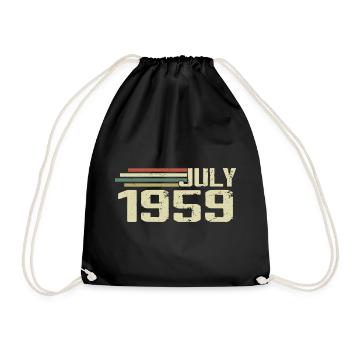 Geburtstag Juli 1959 Jahr 1959 Juli Jahrgang 1959 - Turnbeutel - Schwarz - Vorne