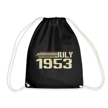 Geburtstag Juli 1953 Jahr 1953 Juli Jahrgang 1953 - Turnbeutel - Schwarz - Vorne