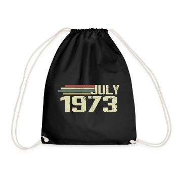 Geburtstag Juli 1973 Jahr 1973 Juli Jahrgang 1973 - Turnbeutel - Schwarz - Vorne