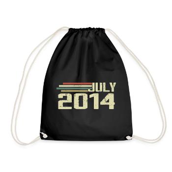 Geburtstag Juli 2014 Jahr 2014 Juli Jahrgang 2014 - Turnbeutel - Schwarz - Vorne