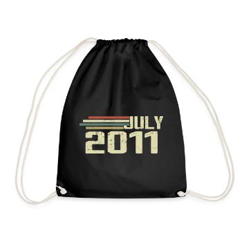Birthday July 2011 Year 2011 July Year 2011 - Drawstring Bag - black - Front