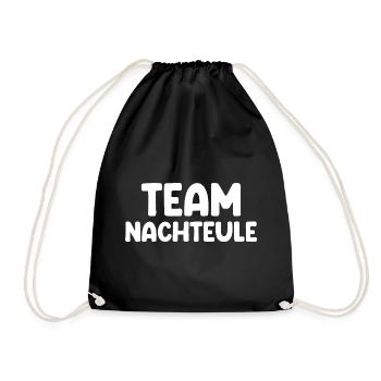 Team Nachteule - Turnbeutel - Schwarz - Vorne