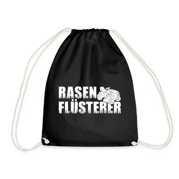 Rasenflüsterer Aufsitzmäher Rasentraktor Rasen - Turnbeutel - Schwarz - Vorne