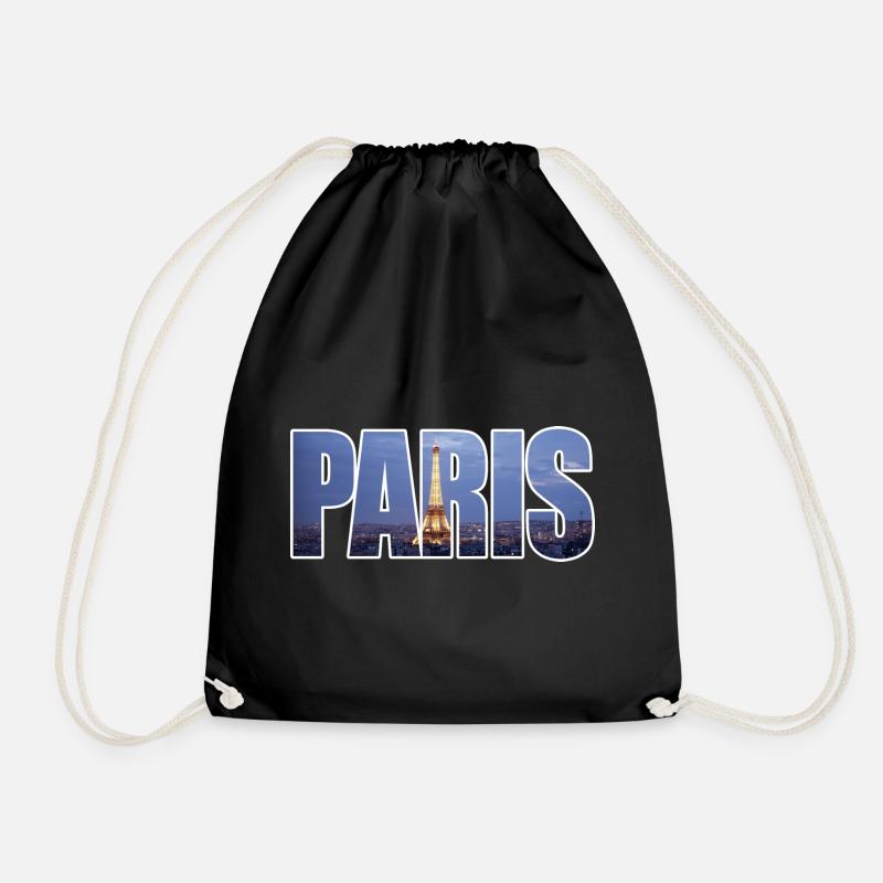 Paris - Drawstring Bag - black