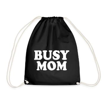 Busy mom - Drawstring Bag - black - Front