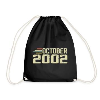 October 2002 - Geburtstag im Oktober 2002 - Turnbeutel - Schwarz - Vorne