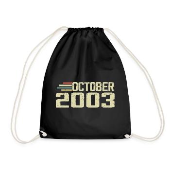 October 2003 - Geburtstag im Oktober 2003 - Turnbeutel - Schwarz - Vorne