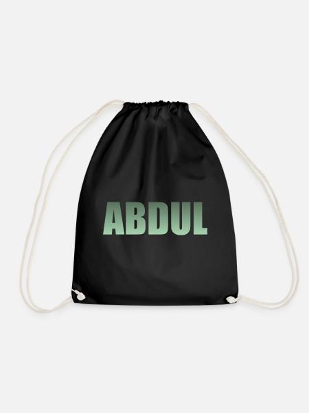 Vorname: Abdul - grüner Farbverlauf - Turnbeutel - Schwarz