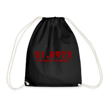 21.1 km - Half Marathon - Premium Design - Drawstring Bag - black - Front