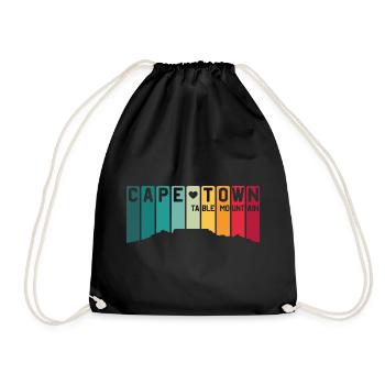 Cape Town Kapstadt Table Mountain Tafelberg Berg - Drawstring Bag - black - Front