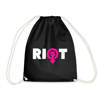 Riot Girl Power - Turnbeutel - Schwarz - Vorne