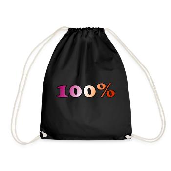 100 Prozent lesbisch - Turnbeutel - Schwarz - Vorne