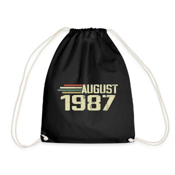 Né Août 1987 Anniversaire Août 1987 Millésime - Sac de sport léger - noir - Devant