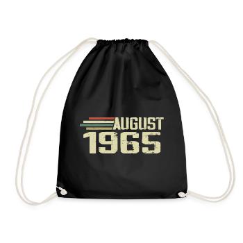 Born August 1965 Anniversary August 1965 Year - Drawstring Bag - black - Front