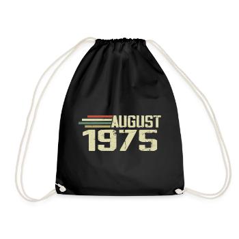 Geboren August 1975 Jubiläum August 1975 Jahrgang - Turnbeutel - Schwarz - Vorne