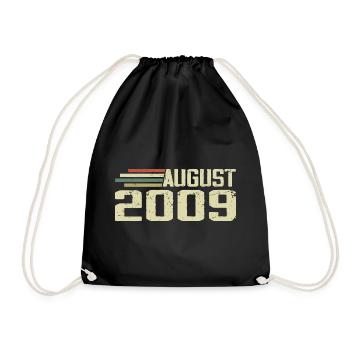 Né en août 2009 Anniversaire Millésime août 2009 - Sac de sport léger - noir - Devant