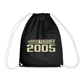 Né en août 2005 Anniversaire Millésime août 2005 - Sac de sport léger - noir - Devant