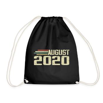 Geboren August 2020 Jubiläum August 2020 Jahrgang - Turnbeutel - Schwarz - Vorne