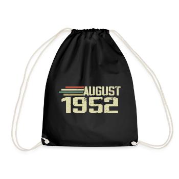 Born August 1952 Jubilee August 1952 Vintage - Drawstring Bag - black - Front