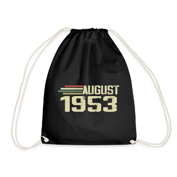 Born August 1953 Jubilee August 1953 Vintage - Drawstring Bag - black - Front