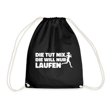 Runner Sport Running Gift - Drawstring Bag - black - Front