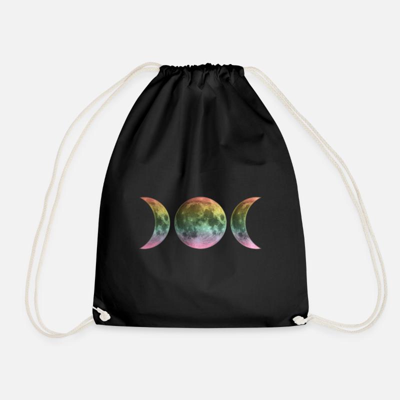 Wicca Regenbogen Mond LGBT Vollmond Symbol - Turnbeutel - Schwarz