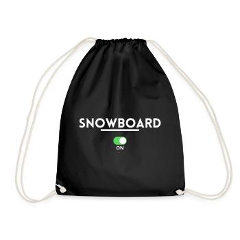 Snowboard. Snowboardgeschenk - Turnbeutel - Schwarz - Vorne