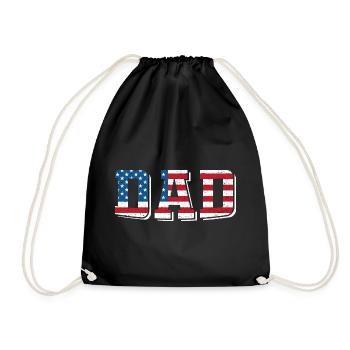 Drapeau de papa des États-Unis - Sac de sport léger - noir - Devant