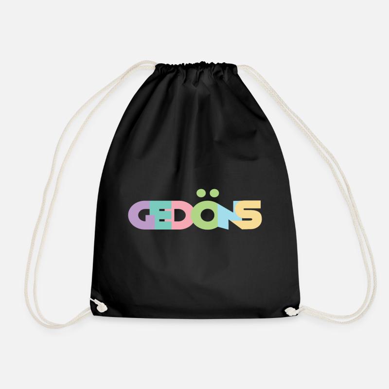 Gedöns - Farbenfrohes Pastell-Statement-Shirt - Turnbeutel - Schwarz