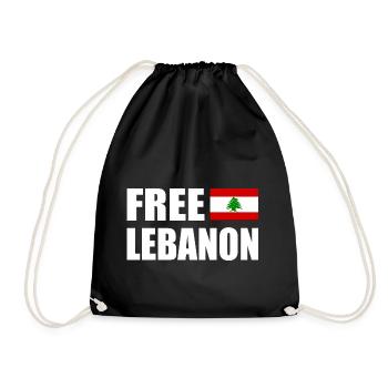 free lebanon - Drawstring Bag - black - Front